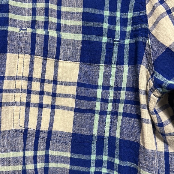 J.Crew Women’s Blue White Plaid Long Sleeve Shirt Medium - Picture 3 of 6